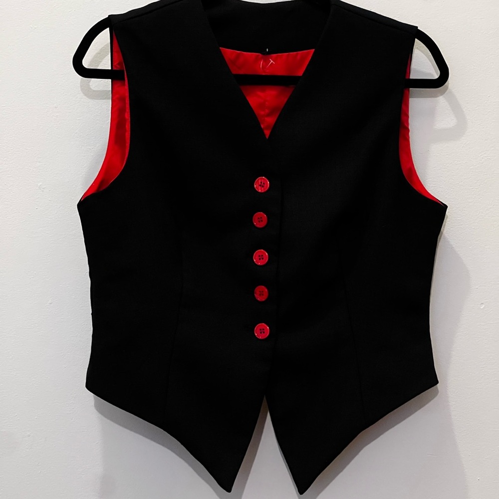 Black Vest with Red Accents